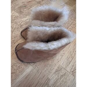 Unbranded Sheepskin Booties Kids 5.5in Chestnut Good Suede Shearling Moccasin